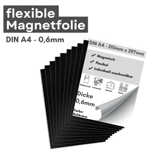 Anisotrope Magnetfolie DIN A4 0,6 mm starke flexible Magnetfolie zuschneidbar