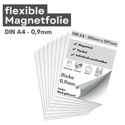 Anisotrope Magnetfolie DIN A4 210x297 mm 0,9 mm weiß glänzend starke Magnetfolie