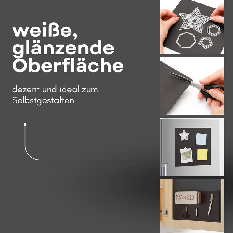 Weiße Magnetfolie DIN A4 anisotrop 0,9 mm flexibel wiederverwendbar