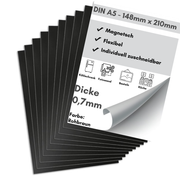 Magnetfolie DIN A5 0,7 mm anisotrop rohbraun zuschneidbar und wiederverwendbar