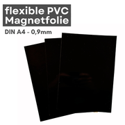 Magnetfolie DIN A4 210x297 mm 0,9 mm schwarz PVC beschreibbar abwischbar