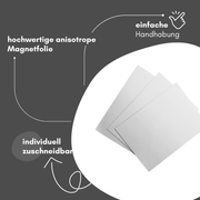 Weiße Magnetfolie DIN A4 0,9 mm PVC Oberfläche beschreibbar flexibel