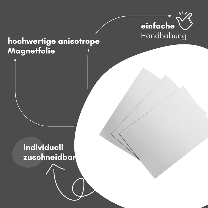 Weiße Magnetfolie DIN A4 0,9 mm PVC Oberfläche beschreibbar flexibel