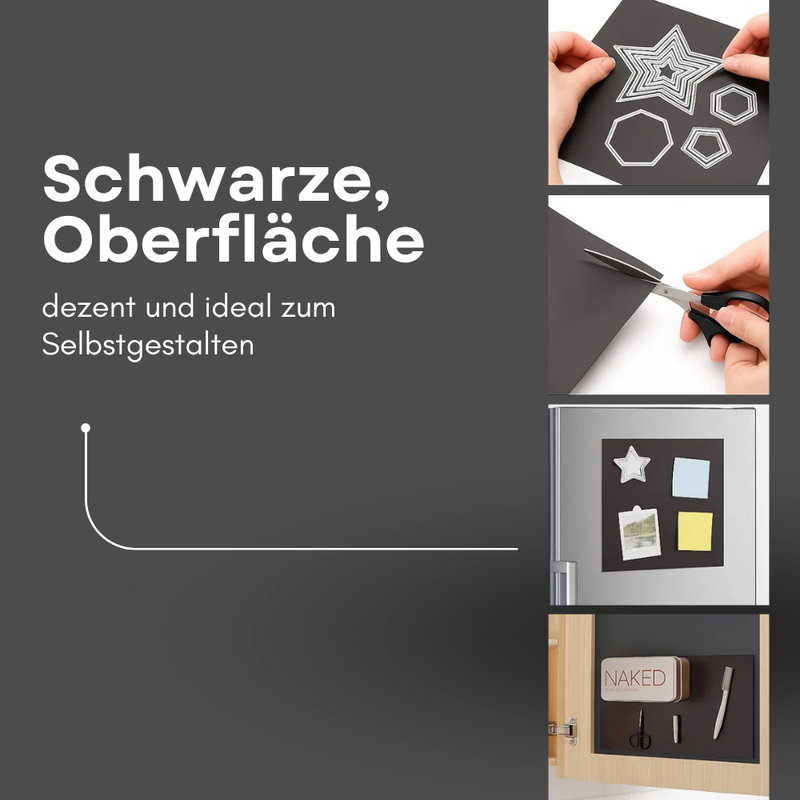 Flexible Magnetfolie schwarz DIN A4 210x297 mm 0,9 mm für Planung Organisation