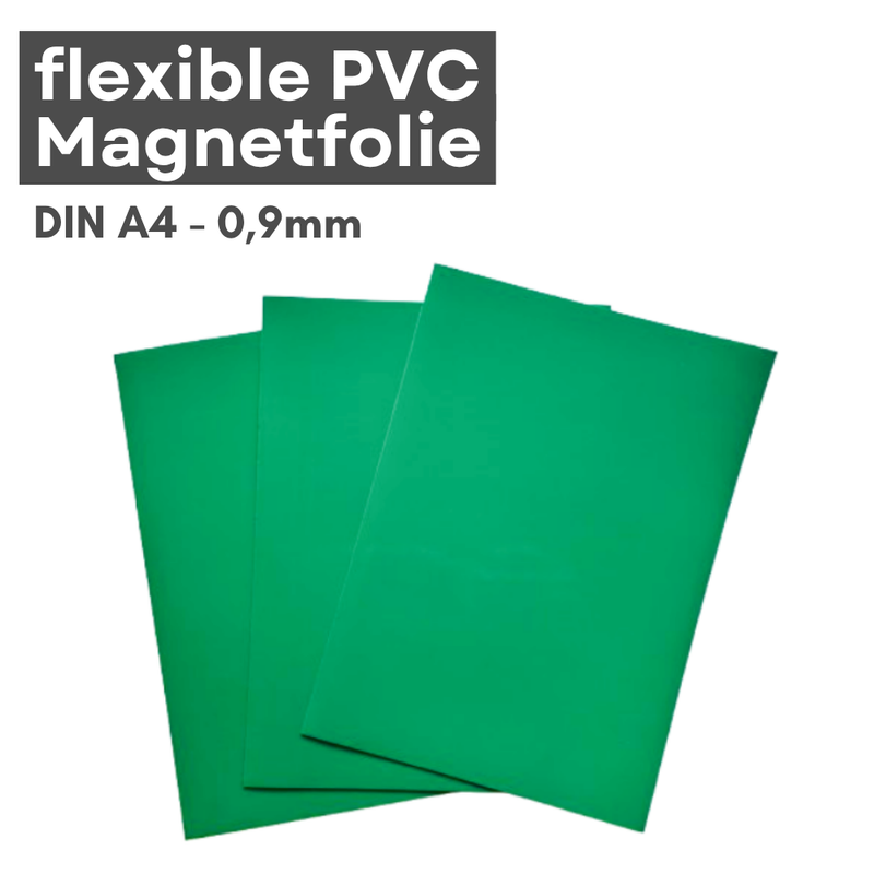 Magnetfolie DIN A4 210x297 mm 0,9 mm grün PVC beschreibbar abwischbar