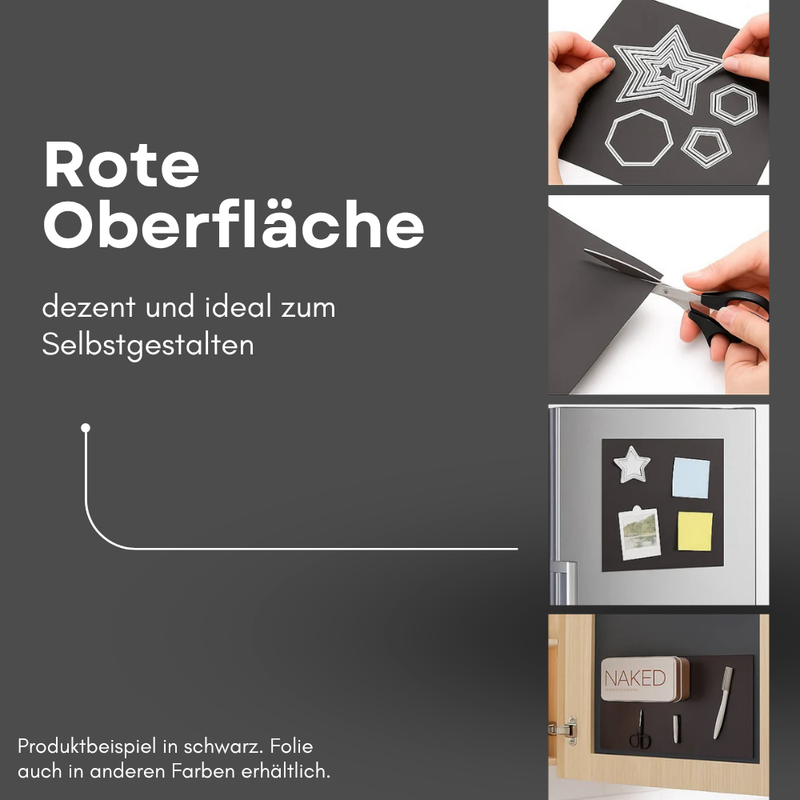Magnetplatte DIN A4 0,9 mm rot PVC beschreibbar für DIY und Präsentation