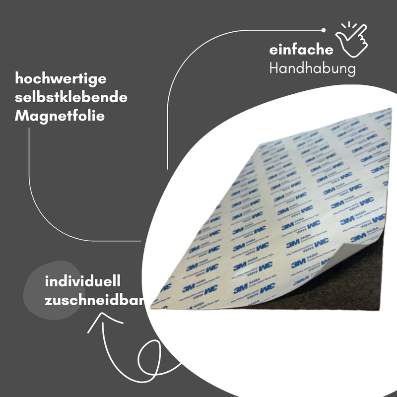 Flexible Magnetfolie 1,9 mm DIN A4 selbstklebend beschreibbar hohe Haftkraft