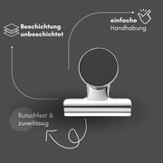 Magnetklammer XL silber für Notizen Fotos und Dokumente