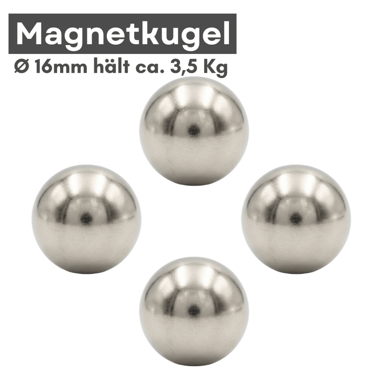 Neodym Magnet Kugel 16 mm silber NiCuNi Beschichtung stark