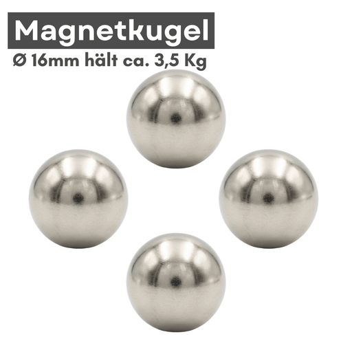 Neodym Magnet Kugel 16 mm silber NiCuNi Beschichtung stark