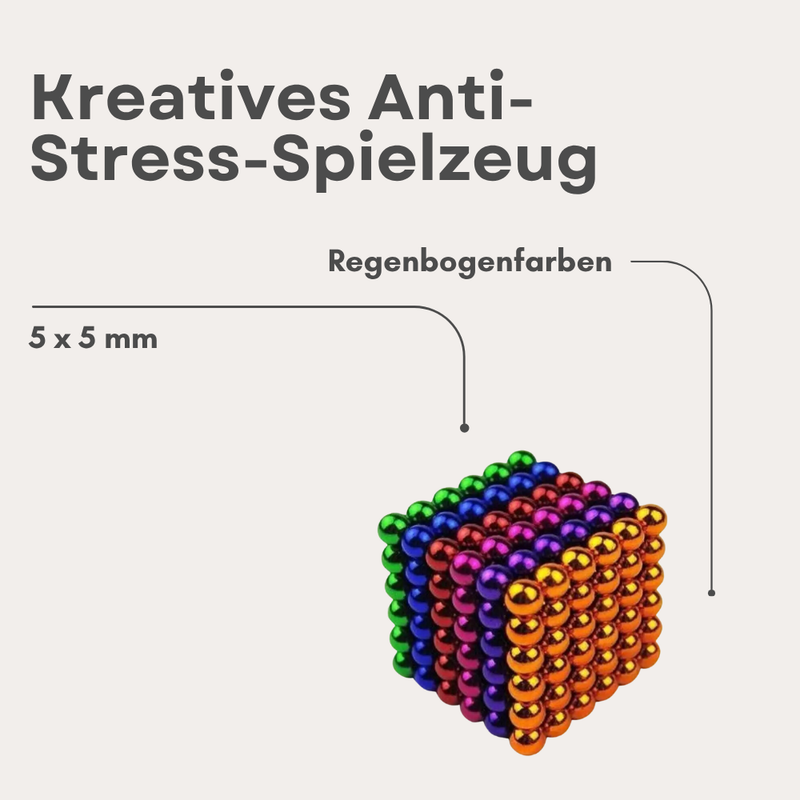 Magnetic building blocks – 216 rainbow-colored balls (5 mm) | Creative anti-stress toy