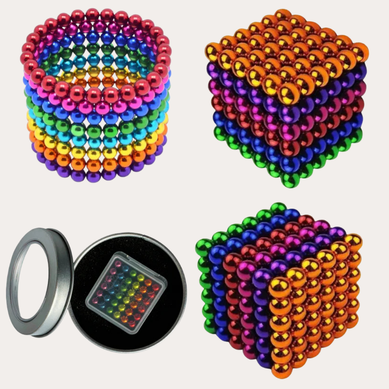 Magnetic building blocks – 216 rainbow-colored balls (5 mm) | Creative anti-stress toy