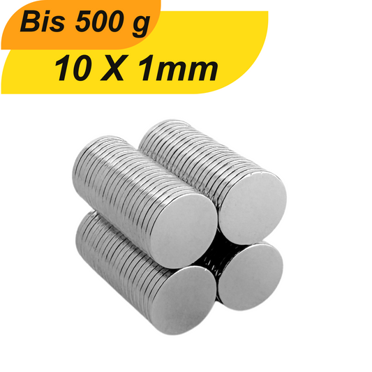 Neodym Magnet 10mm x 1mm Supermagnete hohe Haftkraft Scheibenmagnet