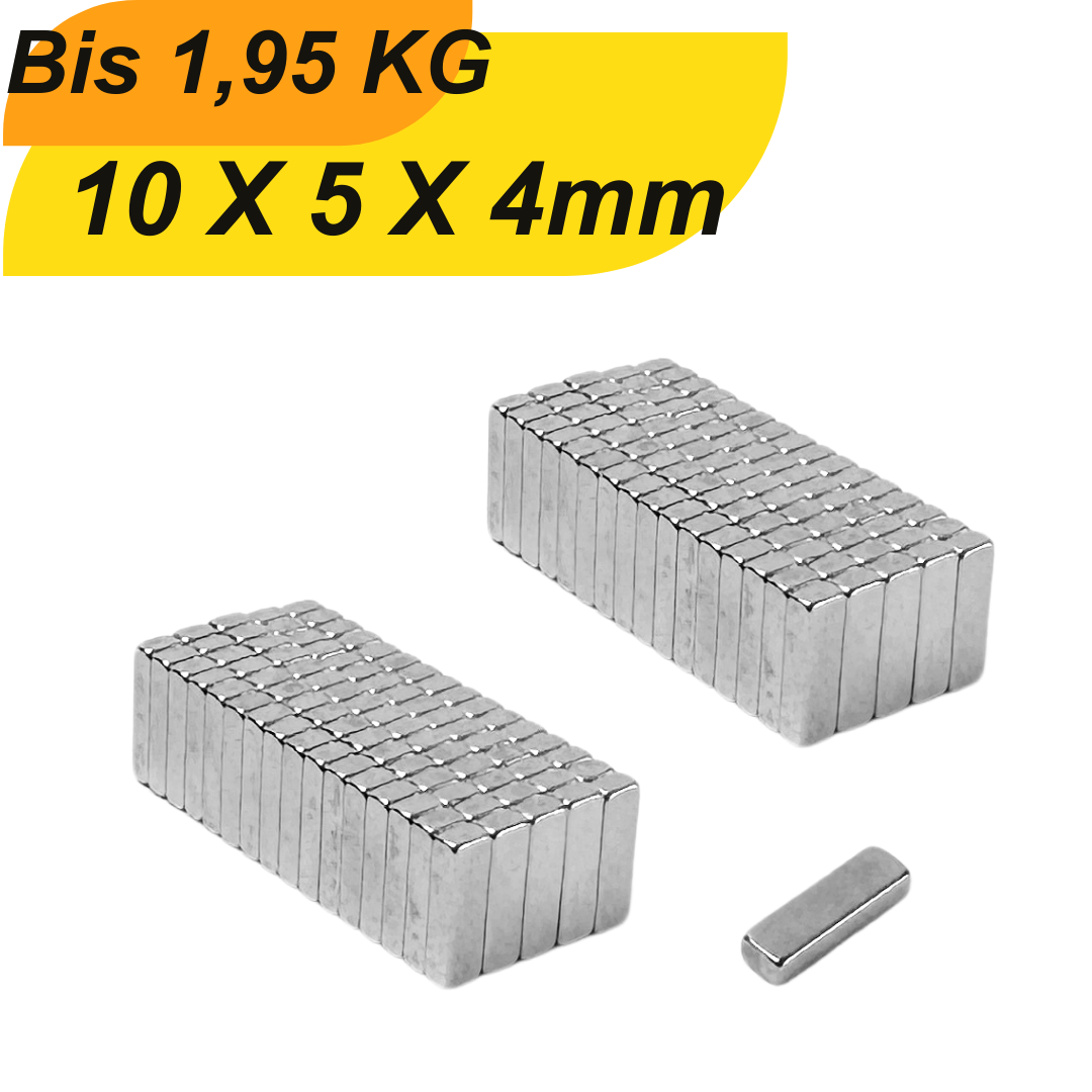 Neodym Magnet 10x5x4 mm – Supermagnet mit hoher Haftkraft