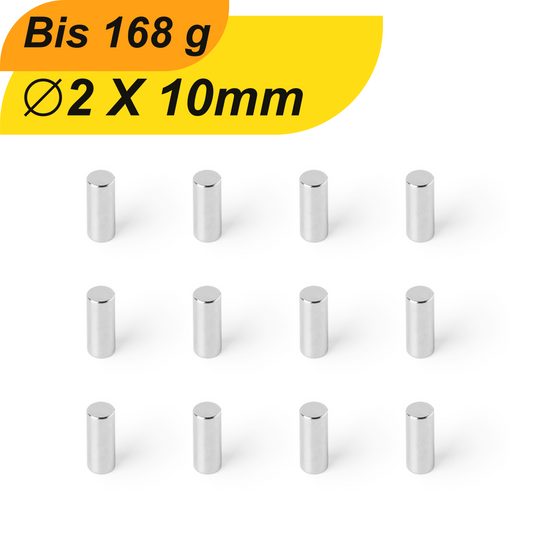 Neodym Magnet 2mm x 10mm Supermagnete hohe Haftkraft Scheibenmagnet