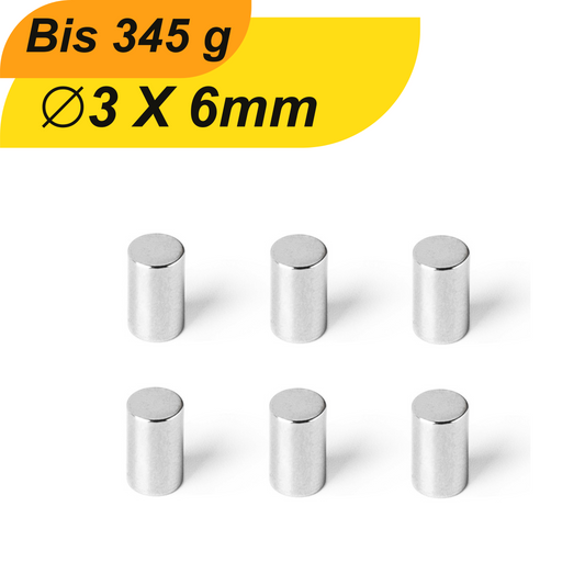 Neodym Magnet 3mm x 6mm Supermagnete hohe Haftkraft Scheibenmagnet