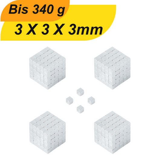 Neodym Magnet 3x3x3 mm Supermagnete hohe Haftkraft Würfelmagnete