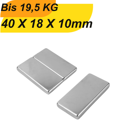 Neodym Magnet 40mm x 18mm x 10mm Supermagnete hohe Haftkraft Quadermagnete
