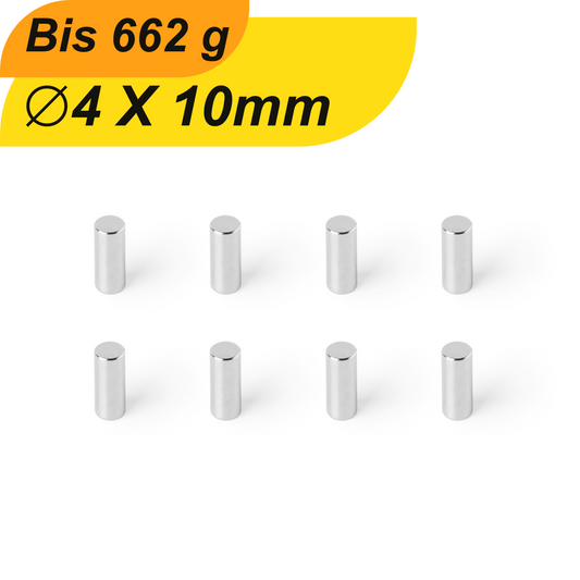 Neodym Magnet 4mm x 10mm Supermagnete hohe Haftkraft Scheibenmagnet
