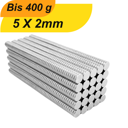 Neodym Magnet 5mm x 2mm Supermagnete hohe Haftkraft Scheibenmagnet