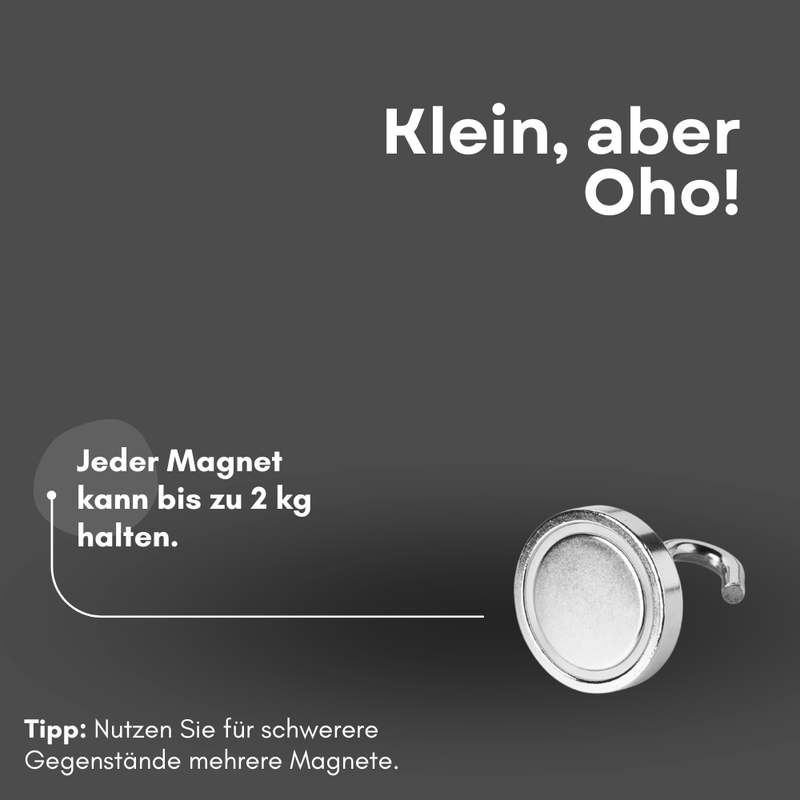 Magnethaken Topfmagnet mit Haken D 10 mm 2 Kg Neodym Magnet M5 Gewinde