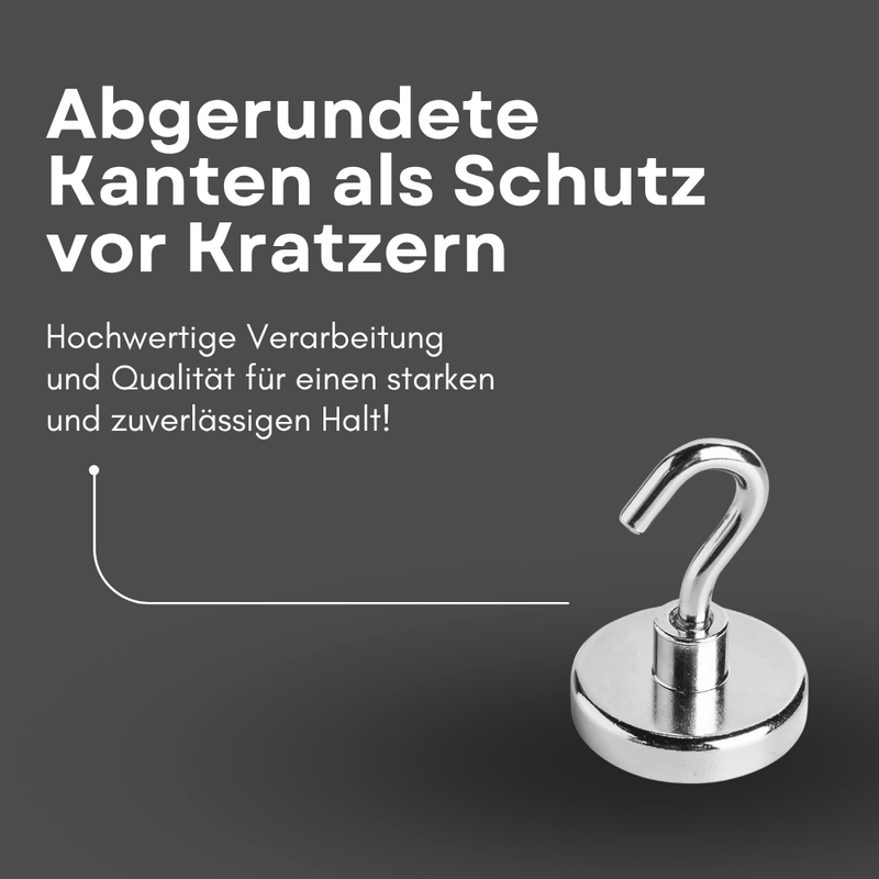 Magnetic hook pot magnet with hook D 25 mm 24 kg neodymium magnet M4 thread