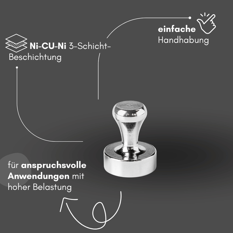 Ergonomischer Kegelmagnet Ø20x25 mm – einfaches Greifen & Platzieren