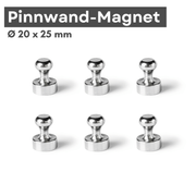 Neodym Kegelmagnet Ø20x25 mm – 9 kg Haftkraft, silberfarben