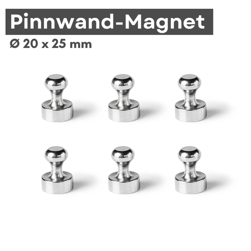 Neodym Kegelmagnet Ø20x25 mm – 9 kg Haftkraft, silberfarben