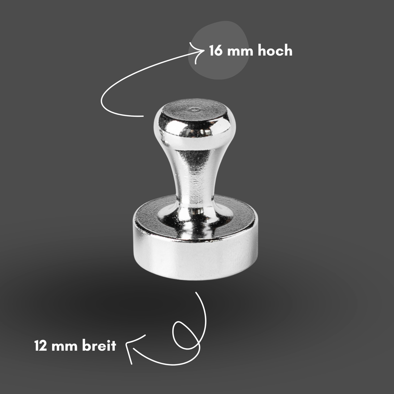 Pinboard magnet Ø12 mm x H16 mm neodymium magnets up to 5 KG pulling force cone magnetic board