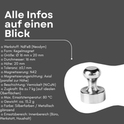 Neodym Kegelmagnet 12x16 mm Pinnwand Magnet mit 5 kg Haftkraft