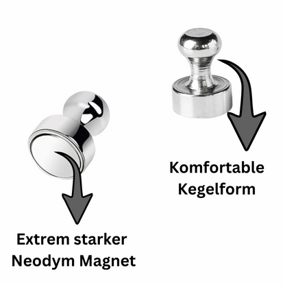 Magnetknopf in Blau für Notizen und Fotos