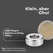Hochwertiger Ringmagnet aus NdFeB mit Ni-Cu-Ni-Beschichtung gegen Korrosion und Verschleiß.