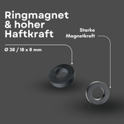 Ferrit Magnet Ring 38x18x8 mm hohe Temperaturbeständigkeit
