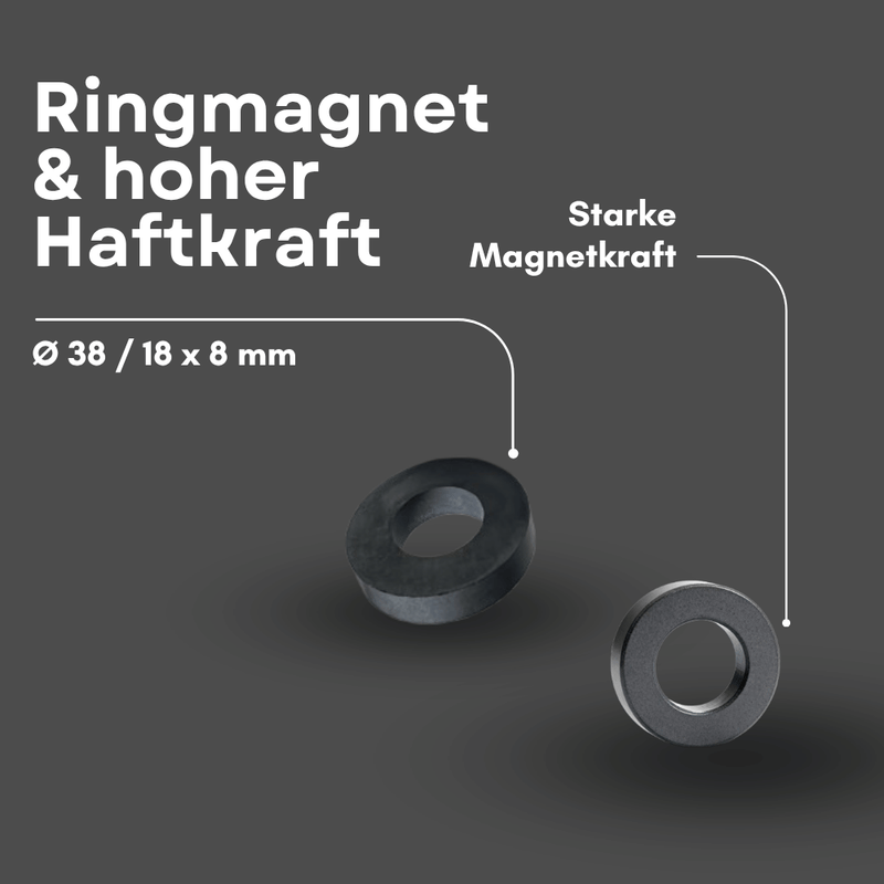 Ferrit Magnet Ring 38x18x8 mm hohe Temperaturbeständigkeit