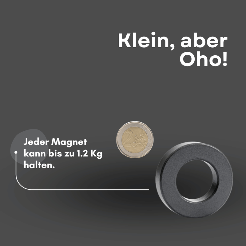 Ferrit Ringmagnet groß 38x18x8 mm schwarz stark haftend