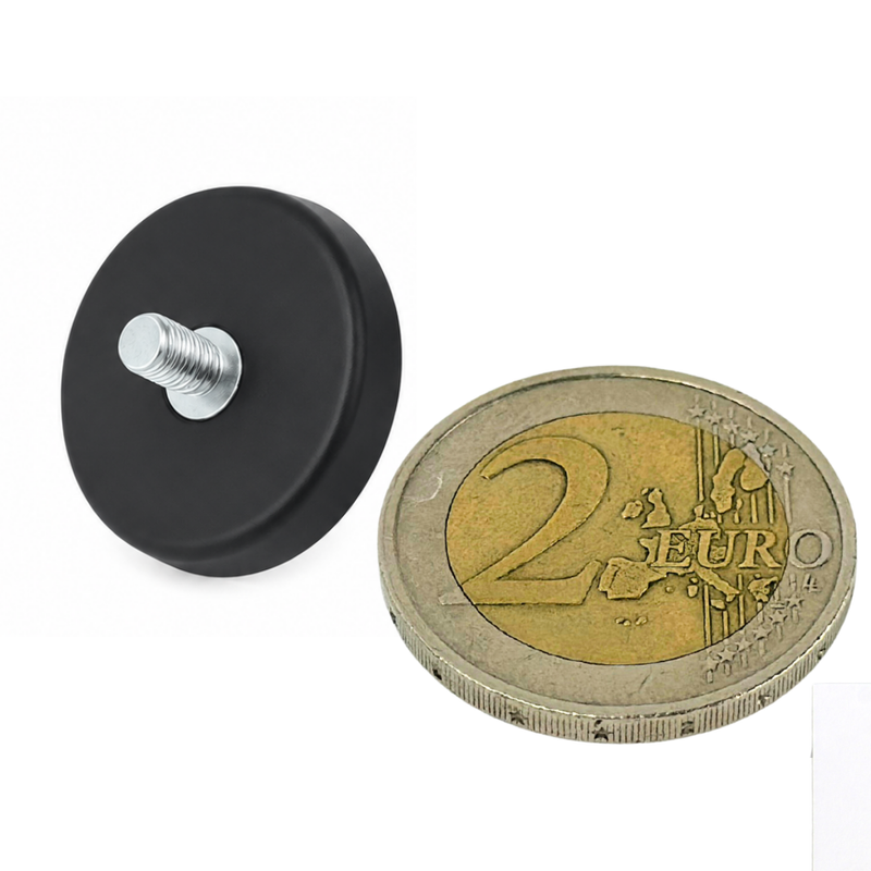 Neodym Magnet Gummitopfmagnet Ø 22 mm M4 Gewindezapfen – hohe 5,9 kg Haftkraft Schutzbeschichtung