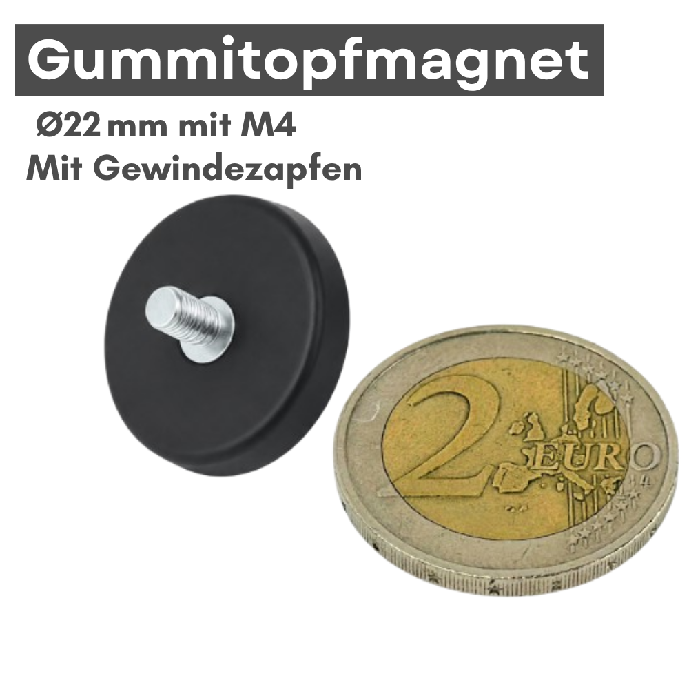 Gummitopfmagnete Ø 21mm - 30mm