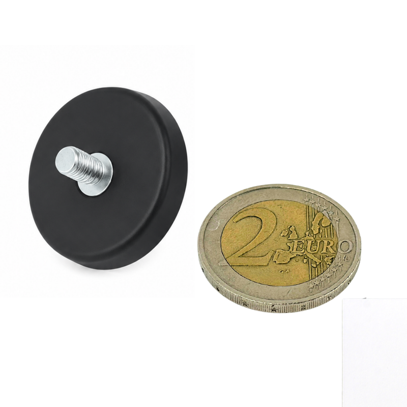 Neodym Magnet Gummitopfmagnet Ø 31 mm M5 Gewindezapfen – hohe 8 kg Haftkraft Schutzbeschichtung