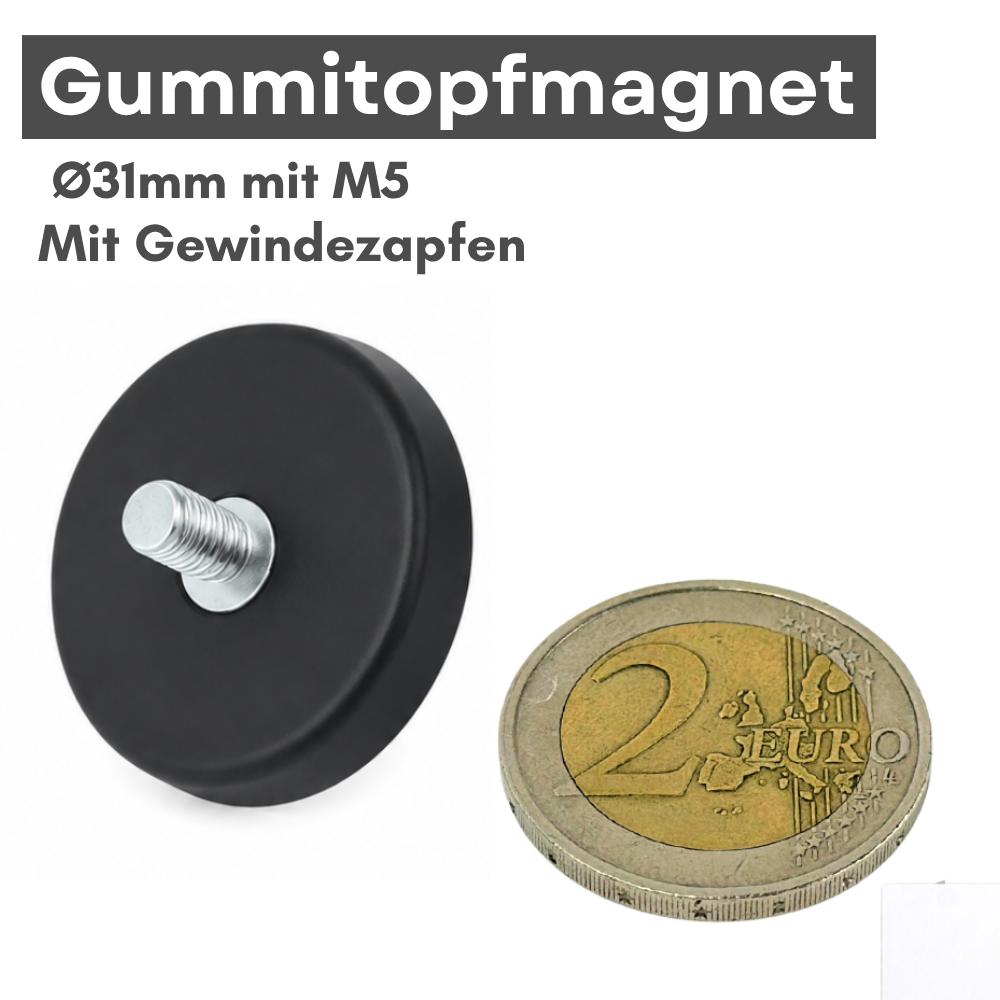 Gummitopfmagnete Ø 31mm - 40mm