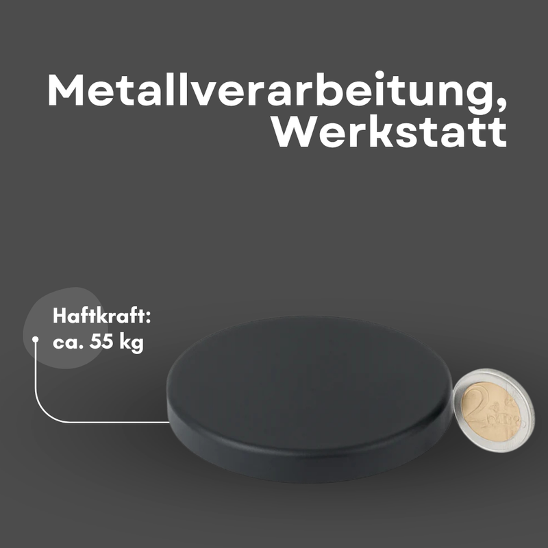 Gummitopfmagnet Ø88 mm mit M8 Innengewinde – starker Neodym-Magnet mit Schutzbeschichtung