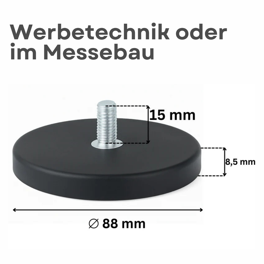 Rubber pot magnet Ø 88 mm