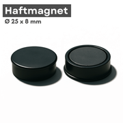 Set aus schwarzen Haftmagneten 24x8mm – Stilvoll und funktional