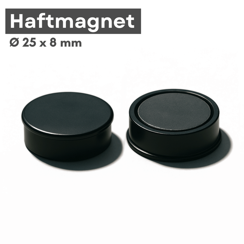 Set aus schwarzen Haftmagneten 24x8mm – Stilvoll und funktional