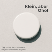 Set aus weißen runden Magneten für Magnettafel oder Kühlschrank