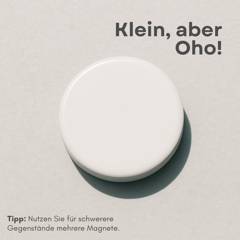 Set aus weißen runden Magneten für Magnettafel oder Kühlschrank